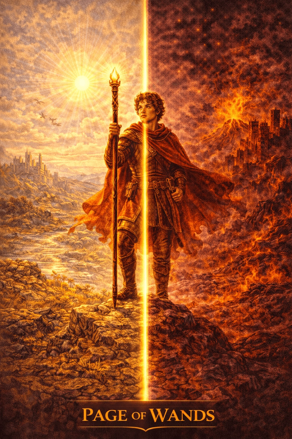 Paź Różdżek — karta Tarota